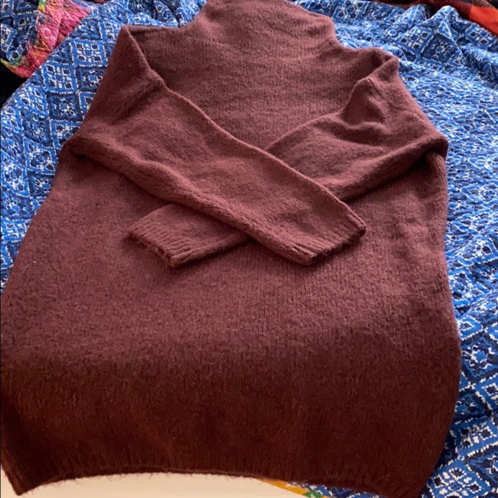 Burgundy turtleneck sweater dress!